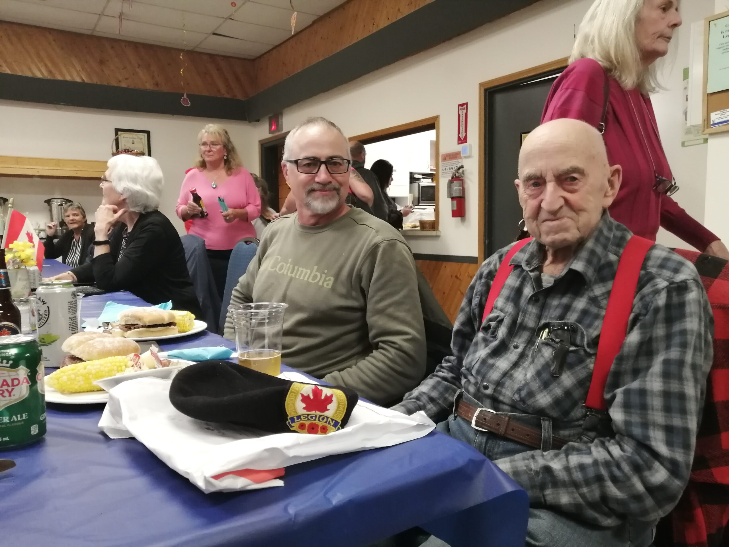 bill parfitt world war two veteran west ferris legion with son Matt