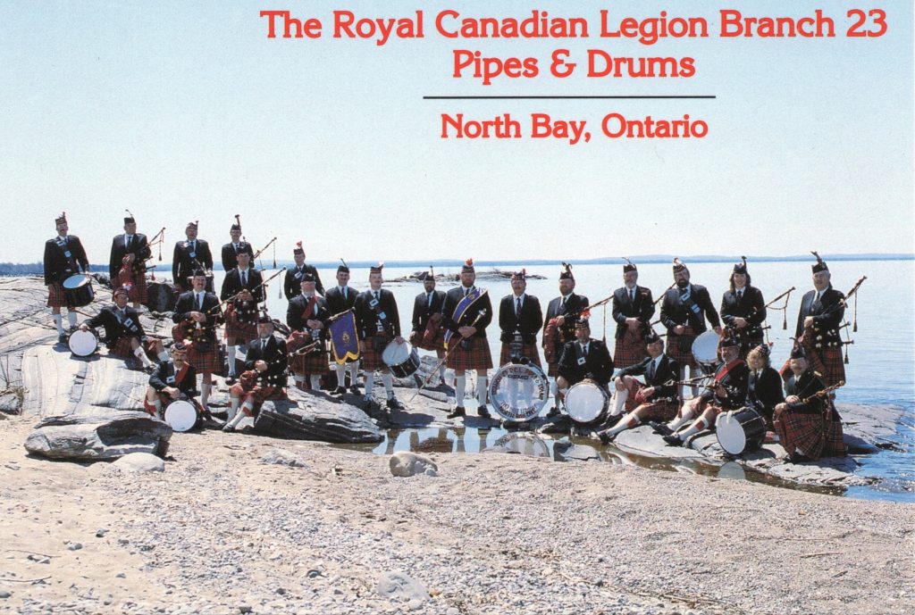North Bay Pipes and Drums Postcard 1994 Lake Nipissing
